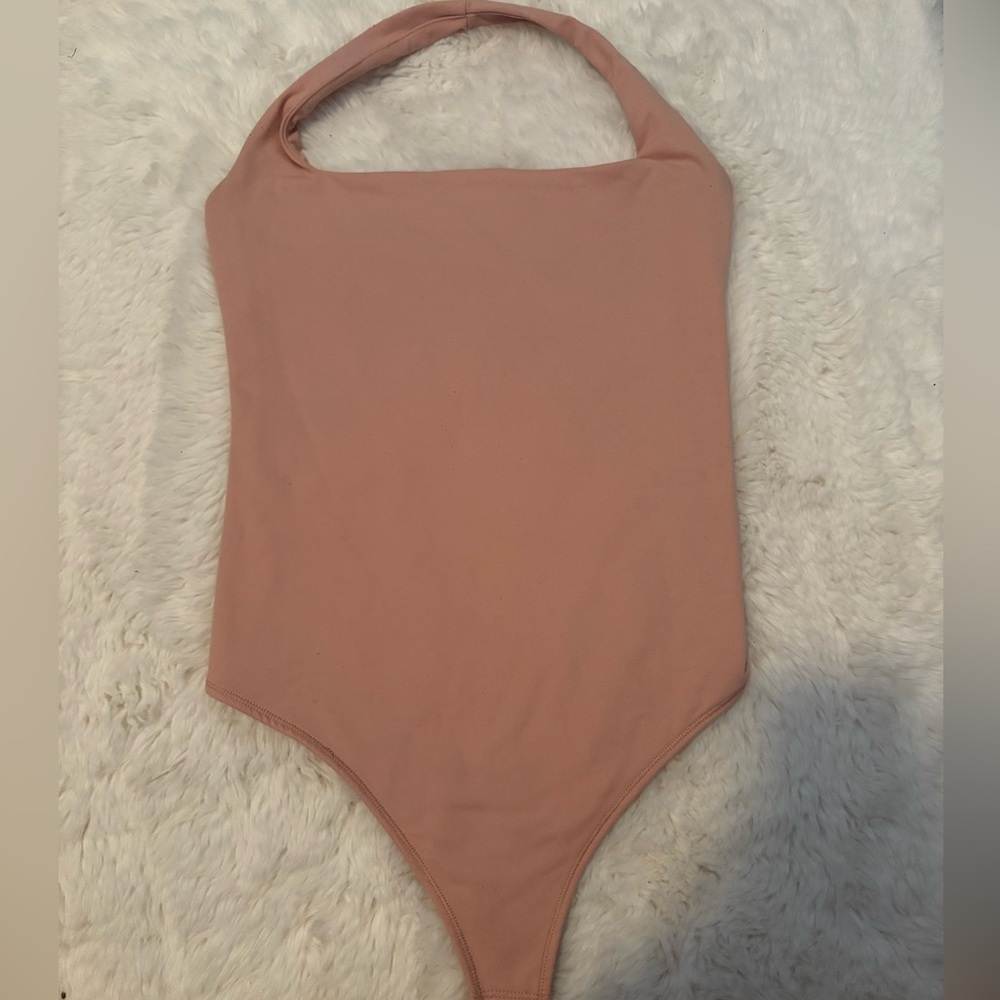 Halter Bodysuit in Soft Pink- Abercrombie & Fitch